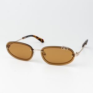 Off-White MIAMI Women Sunglasses Gold Camel Oval OERI13M MIAMI 7662
